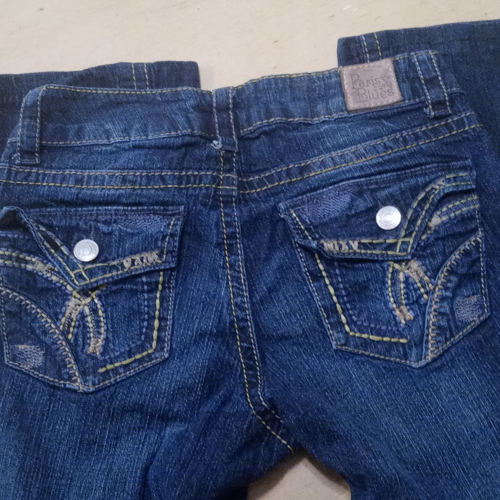 This is a pair of dark colored jeans